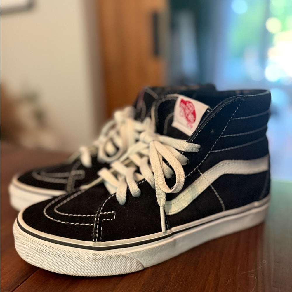 Vans Kids Black and White High-Top Sneakers